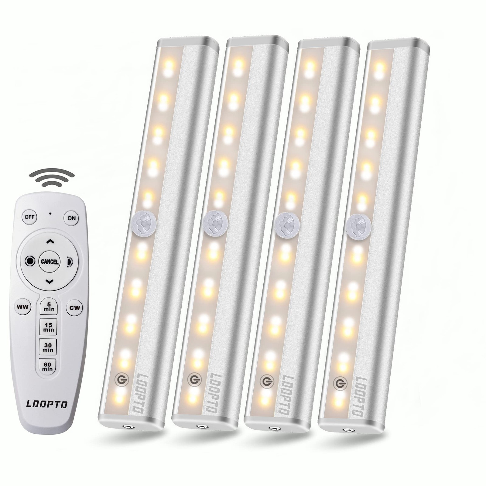 Under Cabinet Lights Wireless with Remote Control Dimmable Battery Operated LED