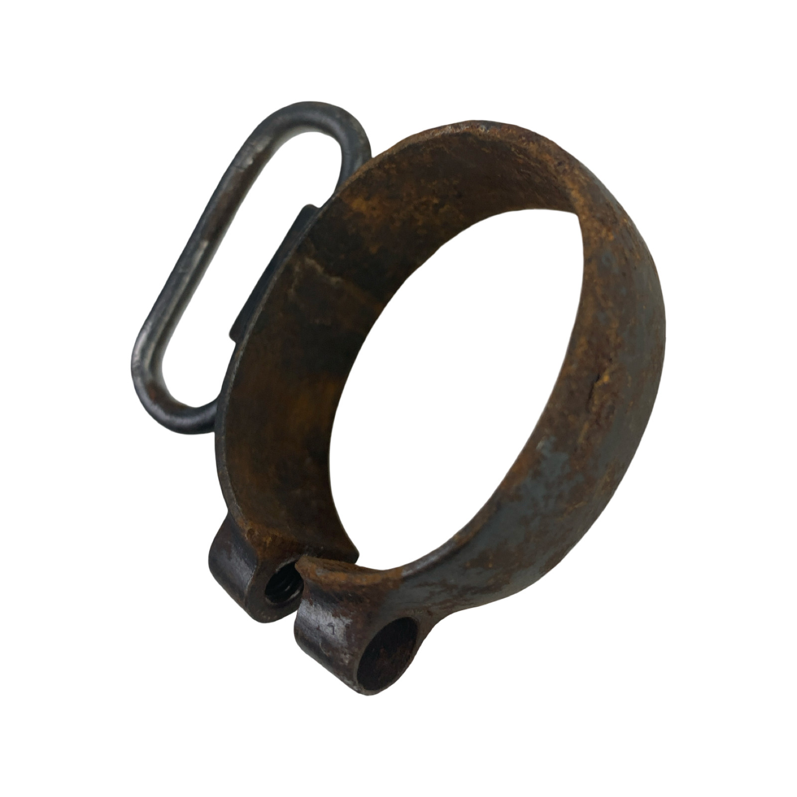 (1) Swiss W+F Bern Schmidt Rubin K31 Carbine Rear Barrel Band Damaged/Rusted