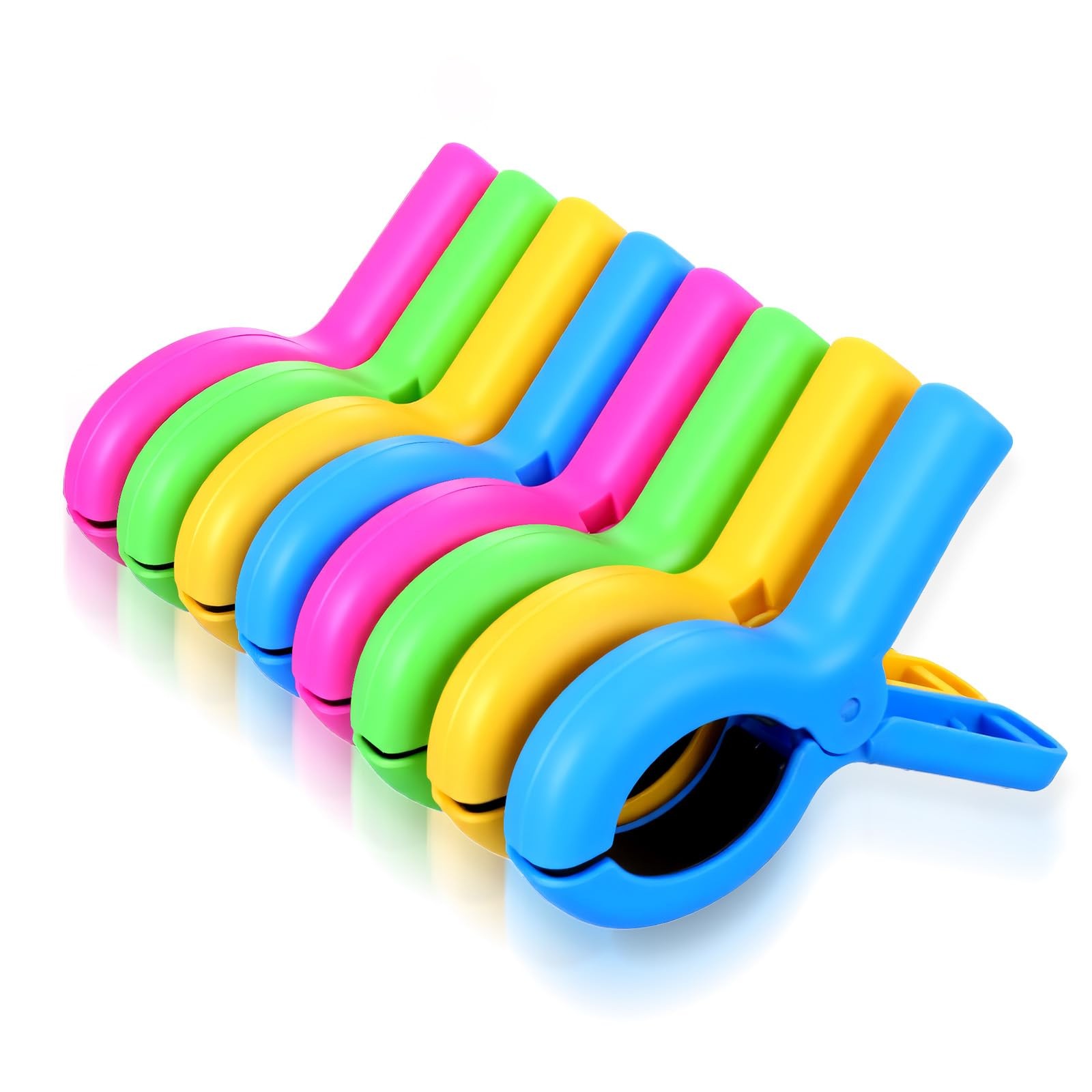 8 PCS Beach Towel Clips Jumbo Size Lounge Chairs Waterproof Holder Bright Color