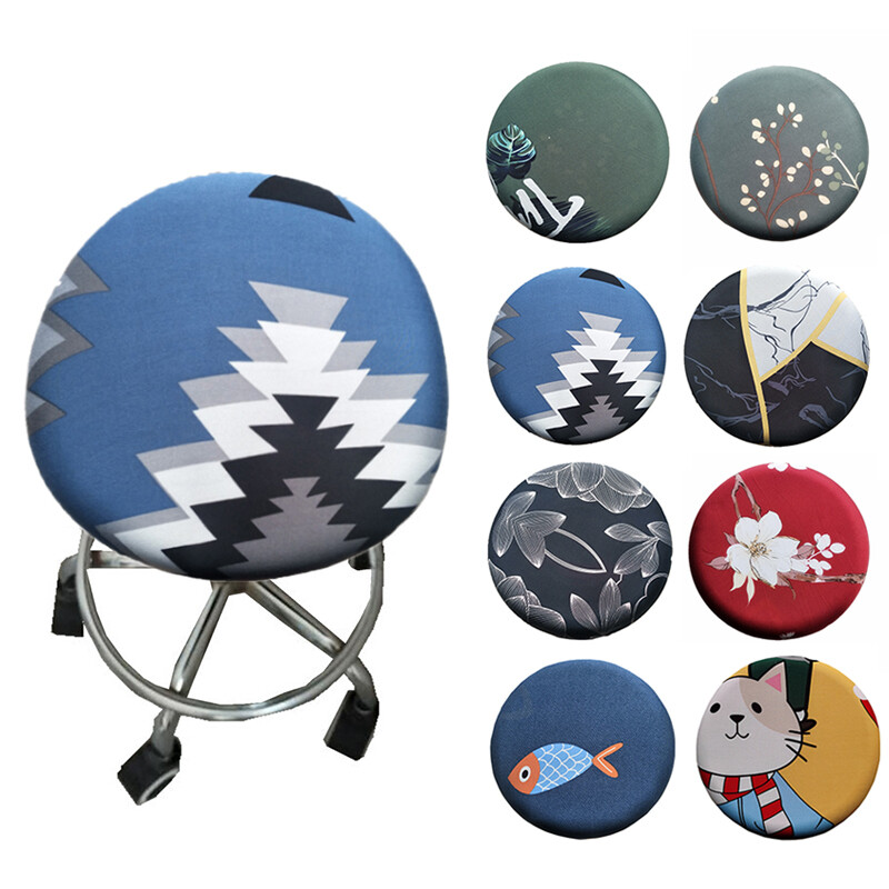 Round Chair Cover Bar Stool Cover Elastic Seat Cover Slipcover Chair Home Decor