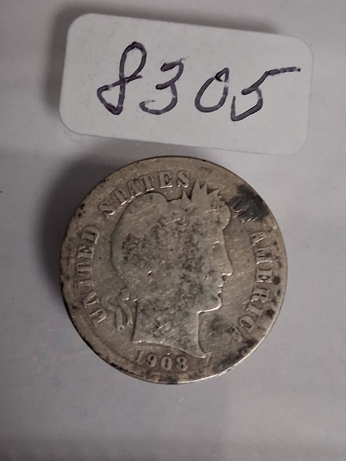 1908 P BARBER DIME