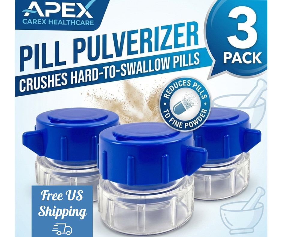 Apex Carex Healthcare Pill Pulverizer Crushes Hard to Swallow Pills 3-Pack
