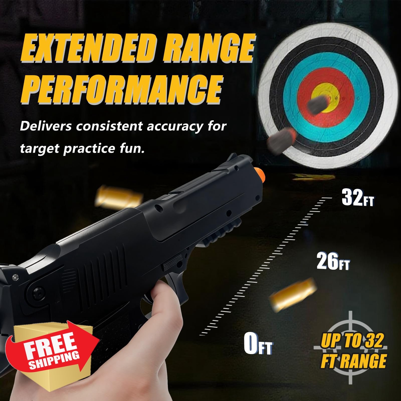 Tactical Toy Blaster Desert Black - Manual Shell Eject, Foam Darts