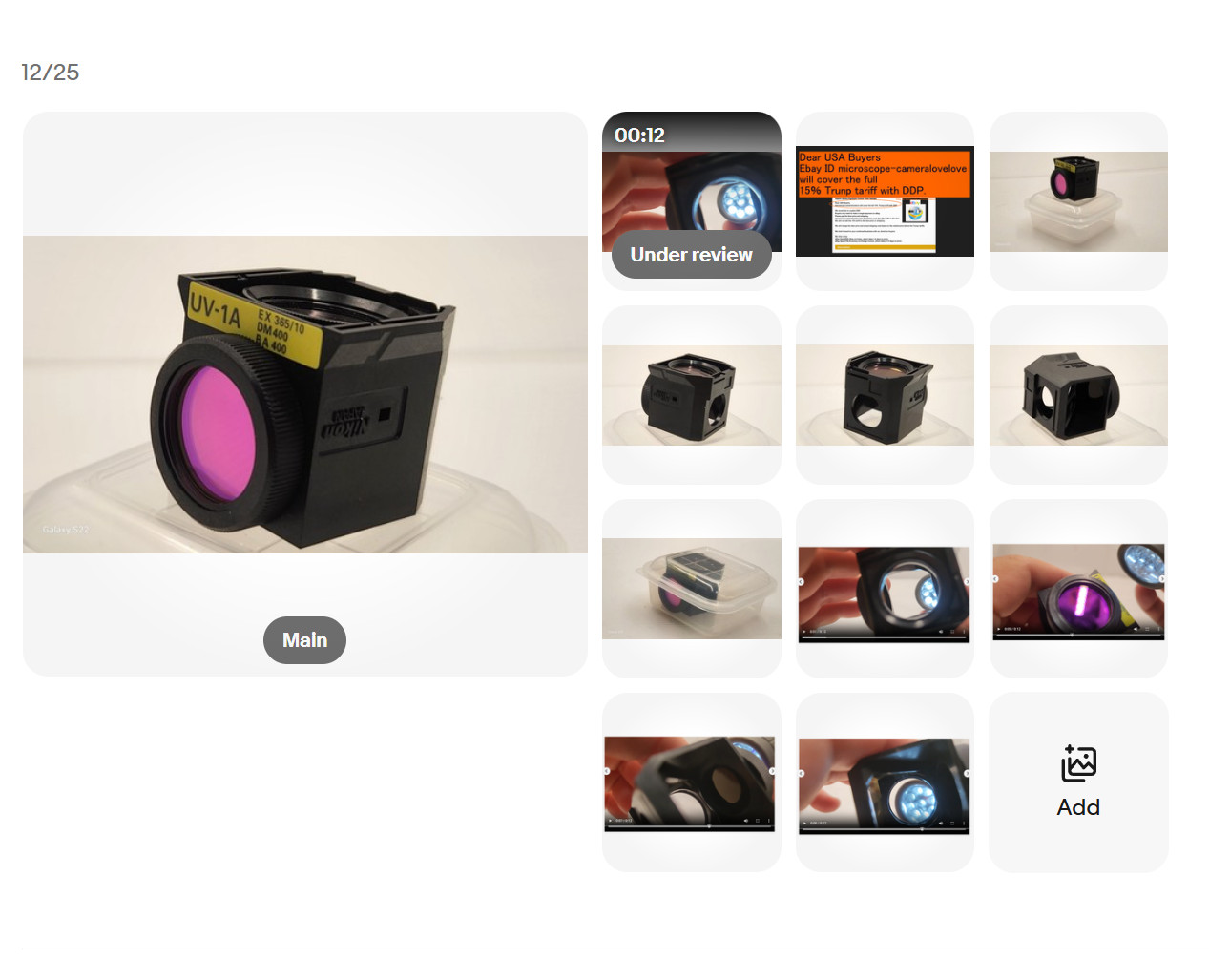 *Exce* Nikon UV-1A Fluorescence Filter Cube For Eclipse Microscope D-FL 35172