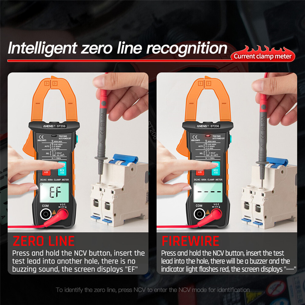 ST206 Digital Clamp Meter Auto Range Electrical Current Tester Measurement Tools