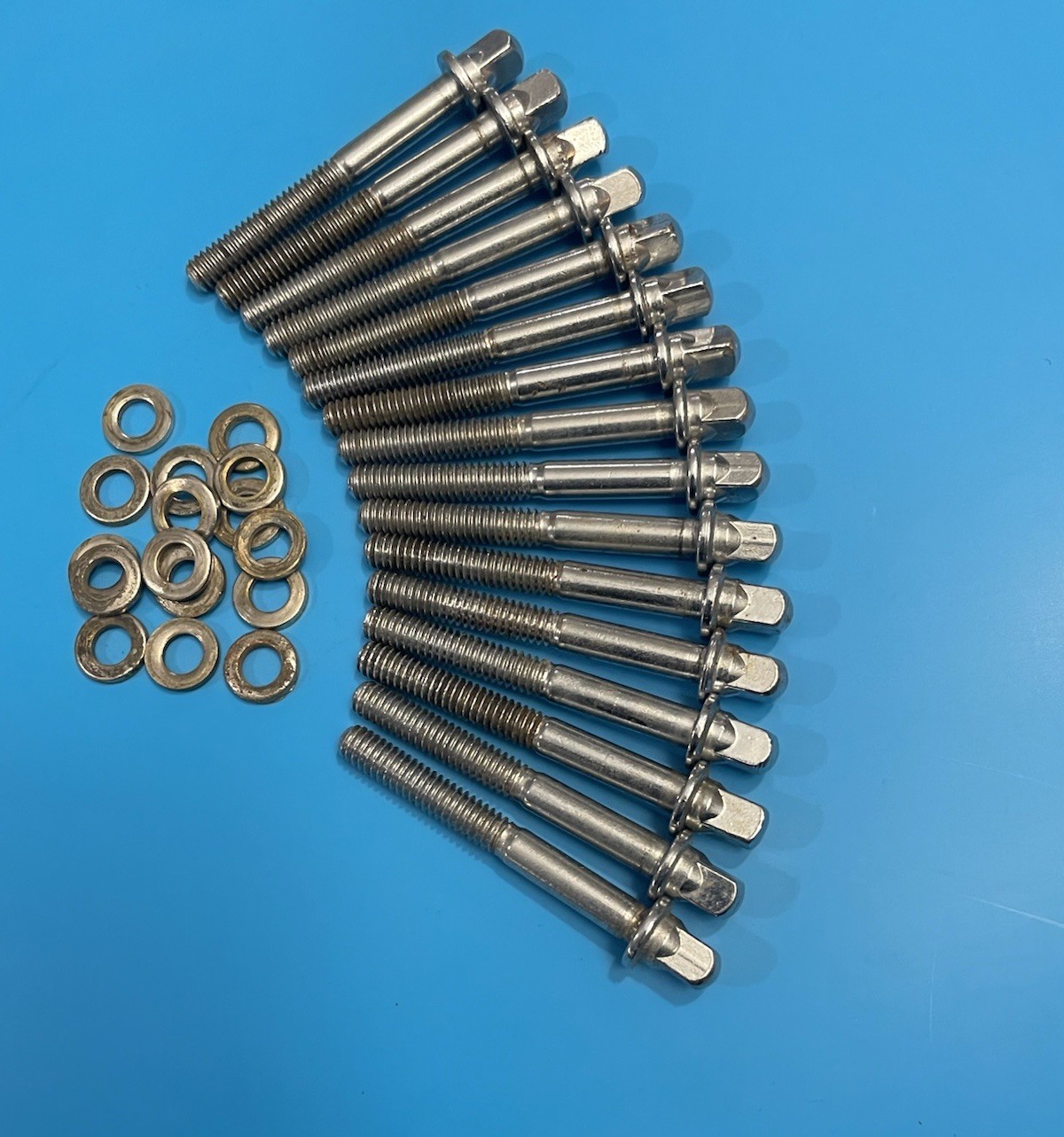 Ludwig 60s 70s Vintage Tom Drum Snare 2” Tension Rod Set 16 Rods & Brass Washers