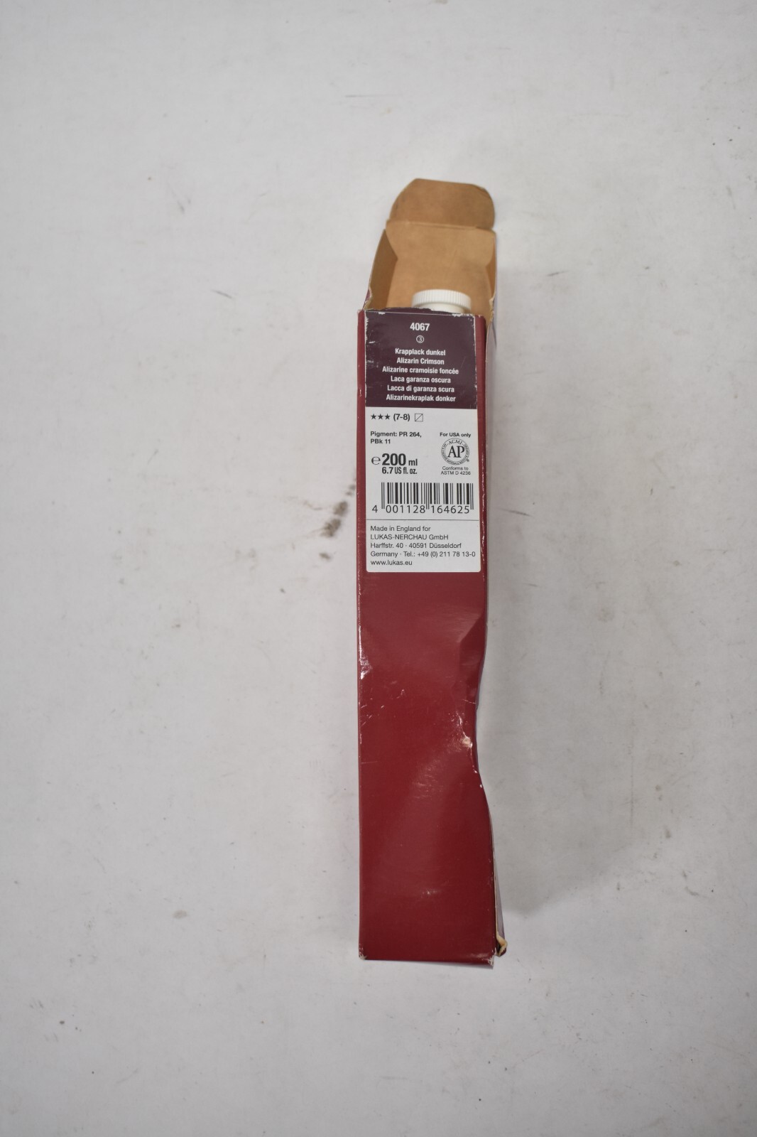 Lukas Cryl Liquid Soft Body Acrylic Paint 200mL Tube Heavy Body Alizarin Crimson