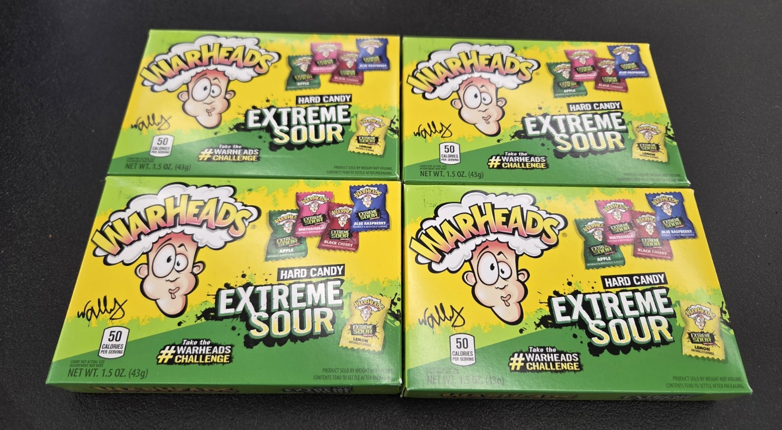 4 box of Warheads - Extreme SOUR hard candy 5 flavors. Theater Box  Tik tok