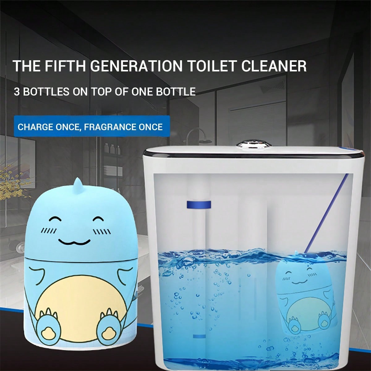 Magic Toilet Cleaning Bottle,Cute Dinosaur-Shaped Toilet Bowl Cleaner Bottles 🔥