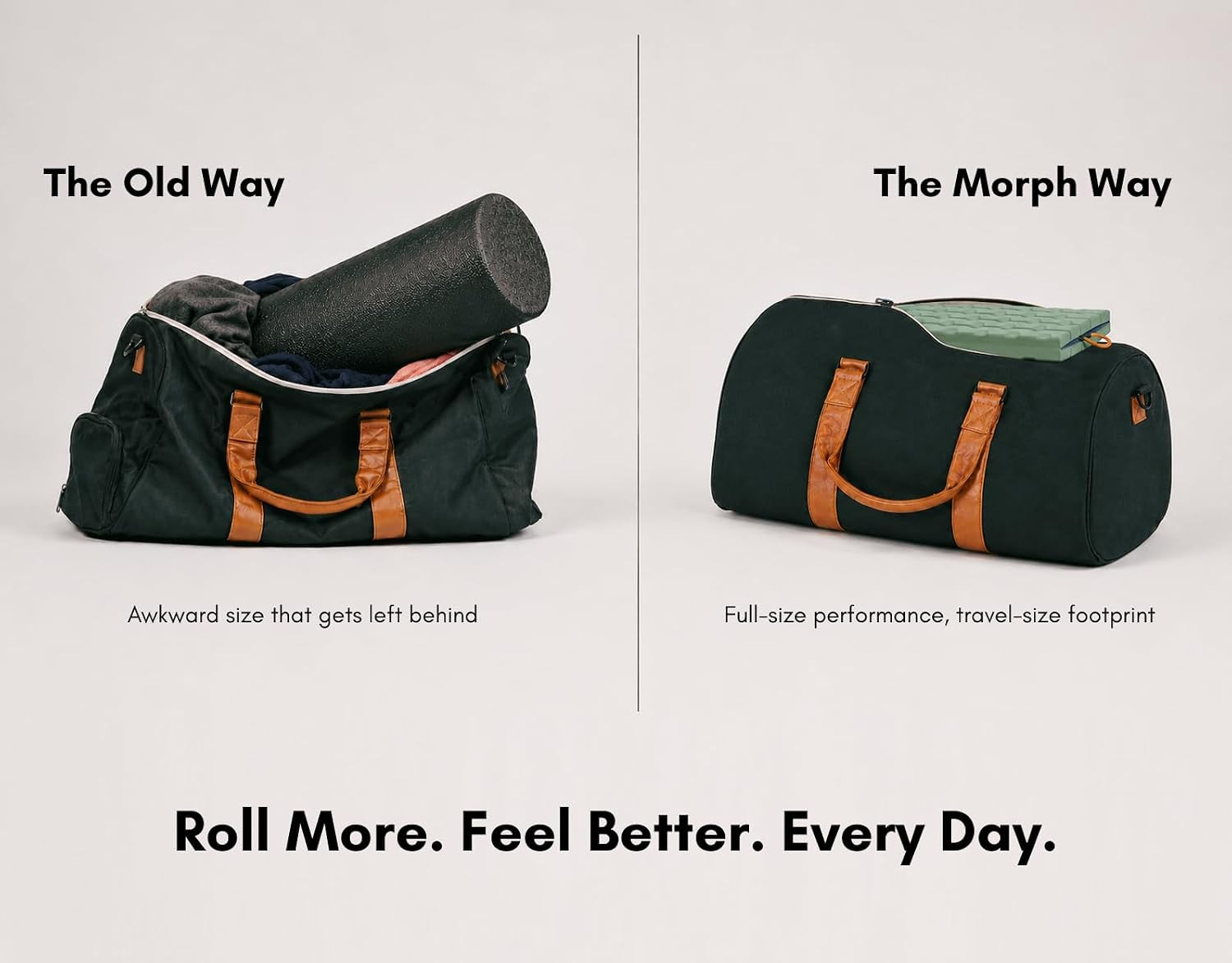 Morph Foam Roller: Collapsible Travel Foam Roller for Back Pain Relief, Worko...