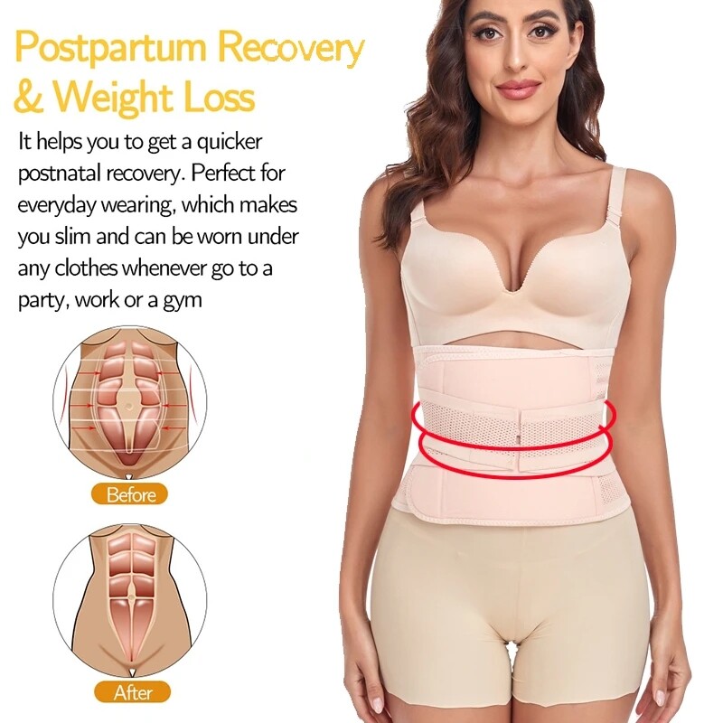 Abdominal Binder Postpartum Recovery Post Surgery C-Section Compression Belt 2XL