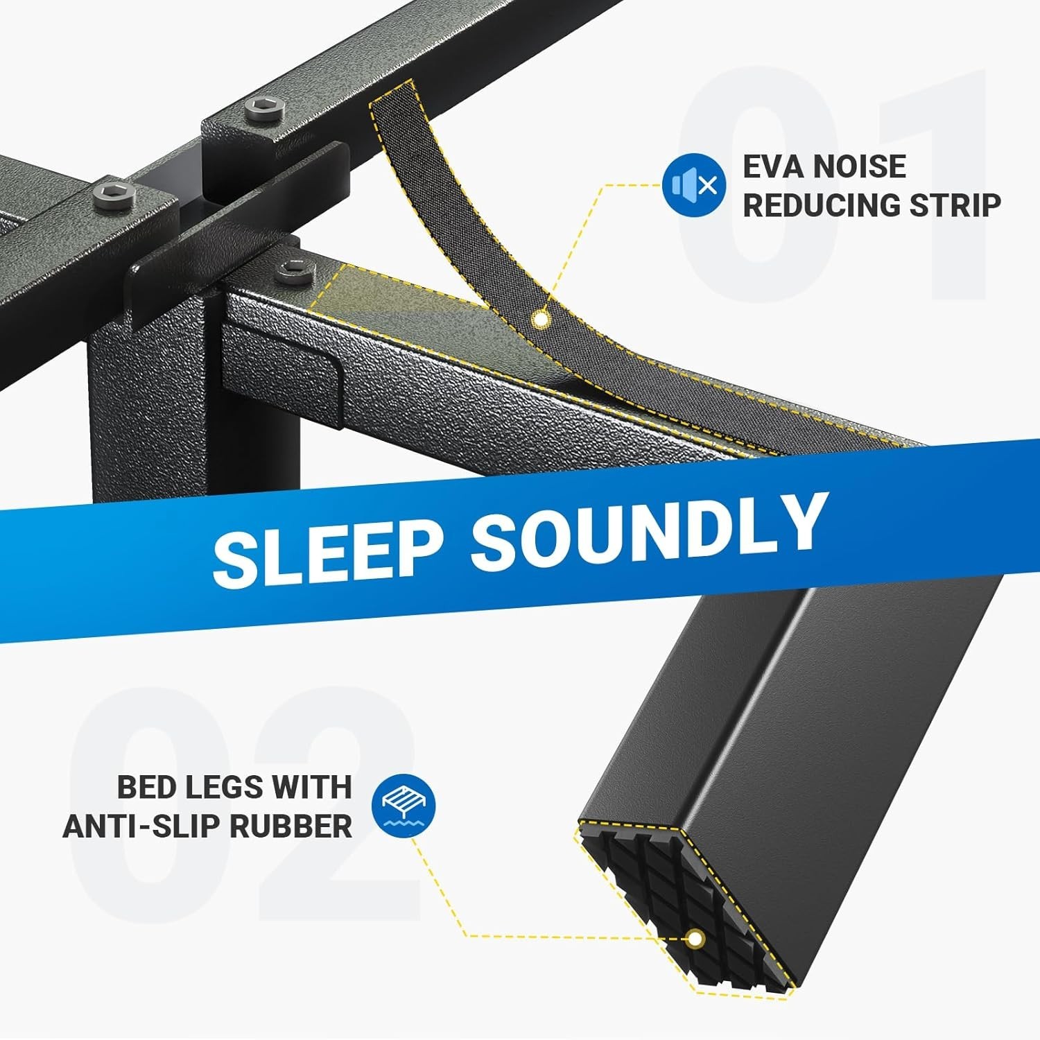 Queen Bed Frame - 14 Inch High Metal Platform Bed Frame Queen Size