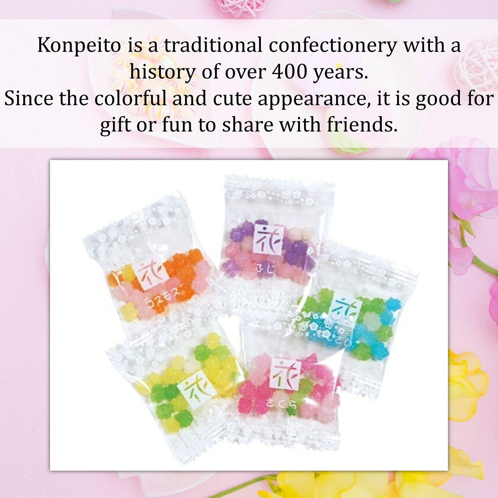 Japanese Sugar Candy Konpeito 50 Count