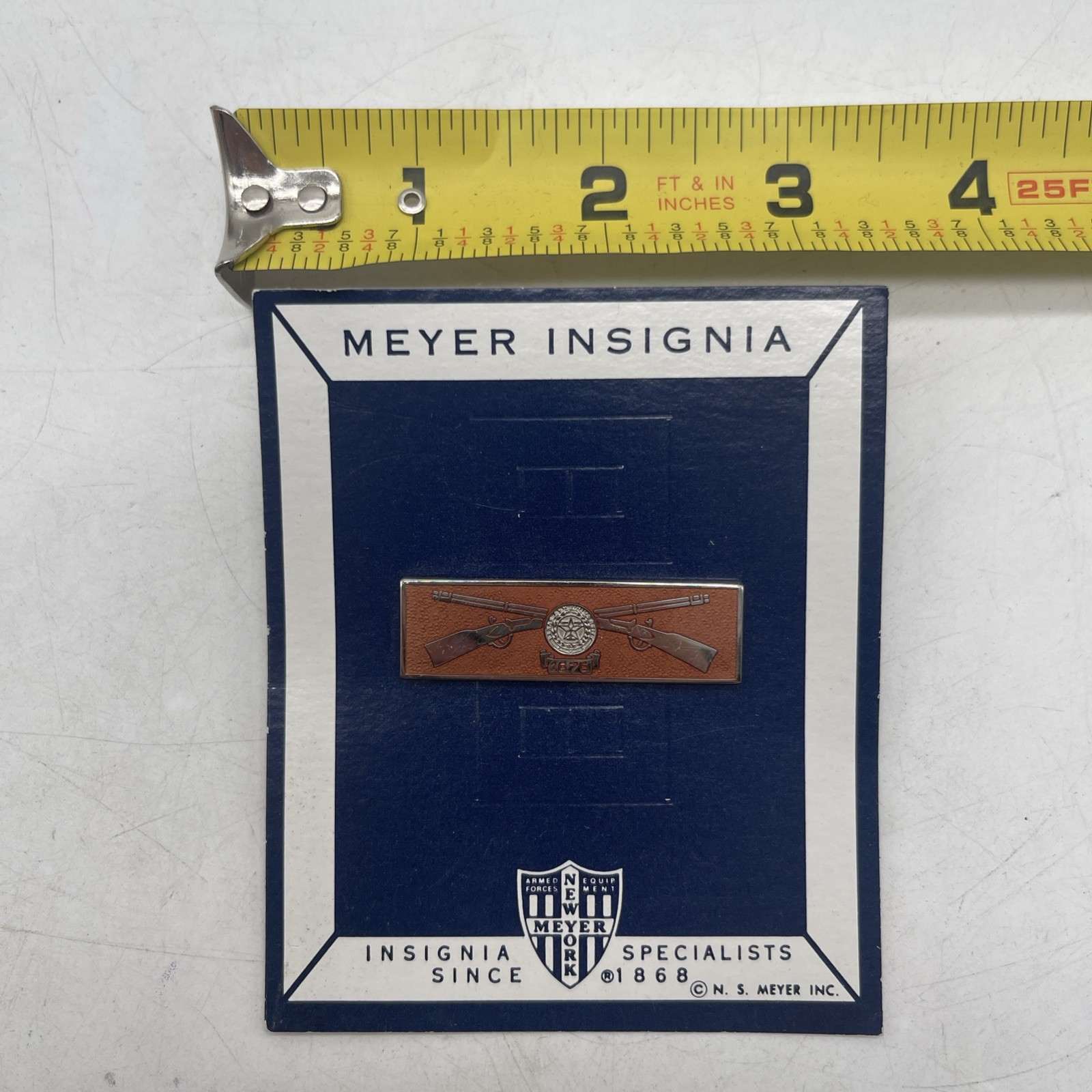 U.S. Military Army Contract Pin Orange Bar Pin Citation