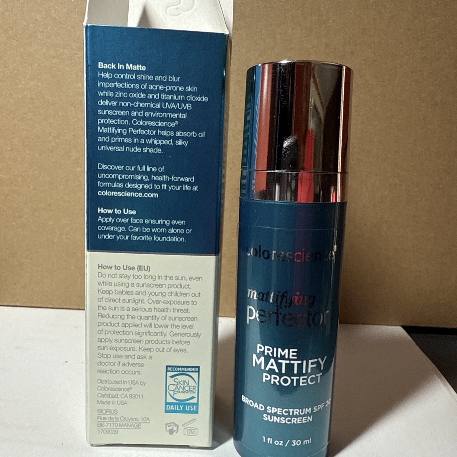 Colorescience Mattifying Perfector Face Primer, SPF20, 1 FL OZ NIB