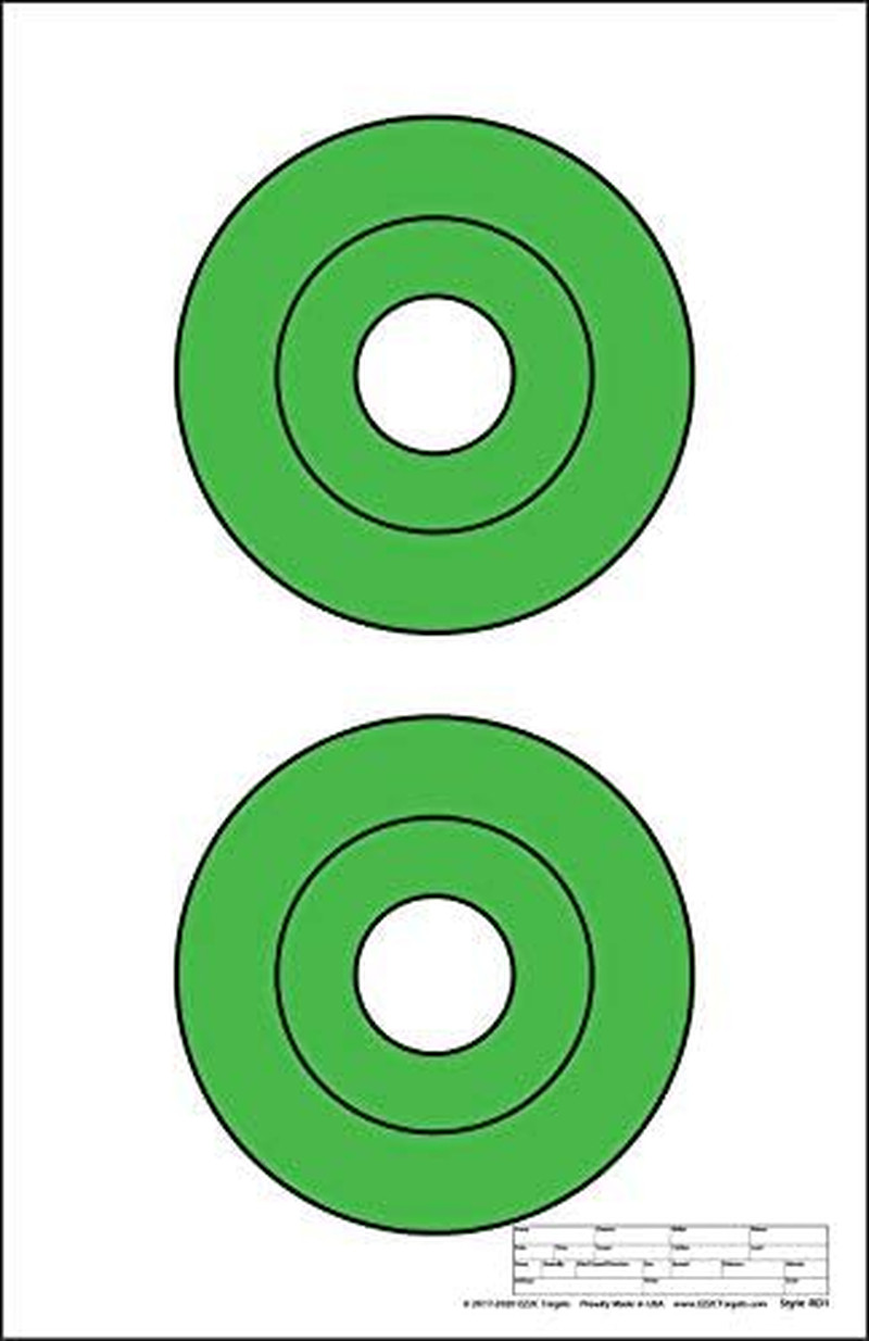 Red Dot Optics Two 6.5" EZ2C USA Made Green Bullseyes by EZ2C Optic Zeroing Shoo