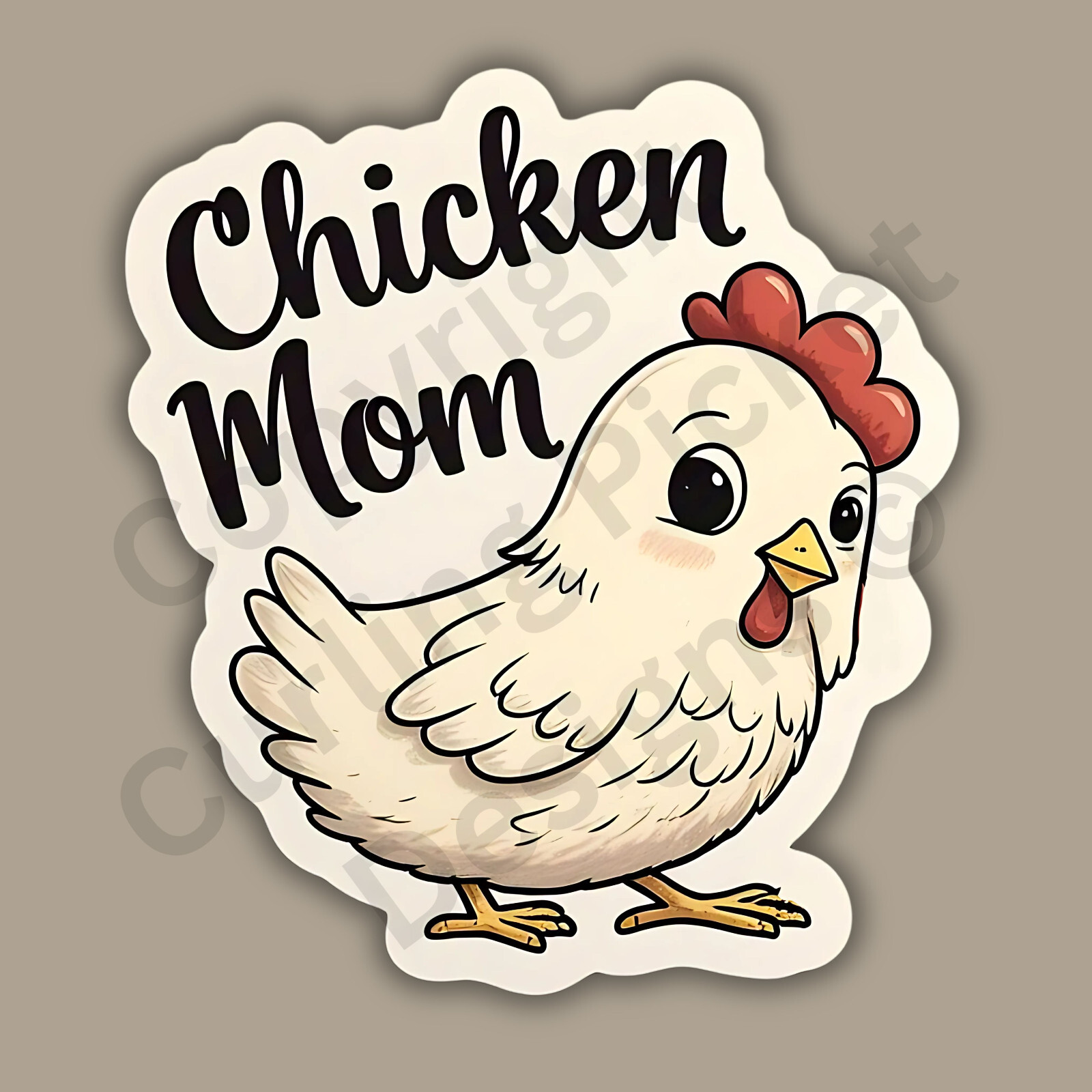 Chicken Mom Farm Animal Funny Cute 3" Vinyl Sticker
