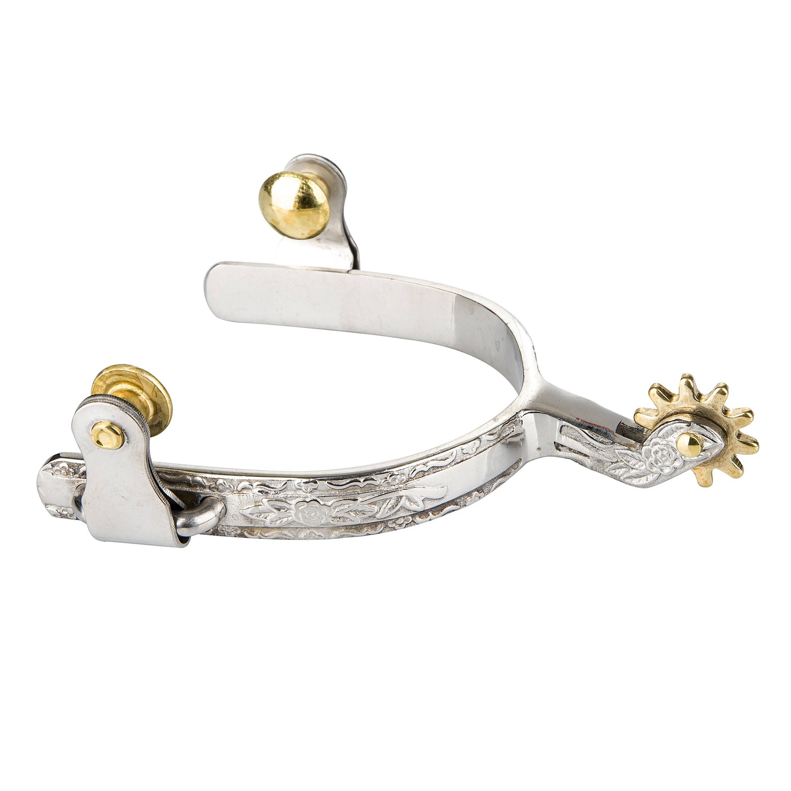 Tabelo Engraved Roping Spur Ladies Stainless Steel
