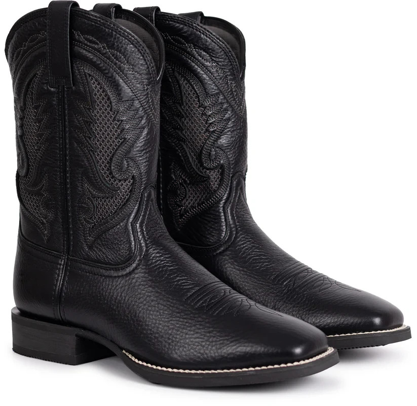 PLT103612  Men's Western Cowboy Boots - Full Grain Leather, Square Toe