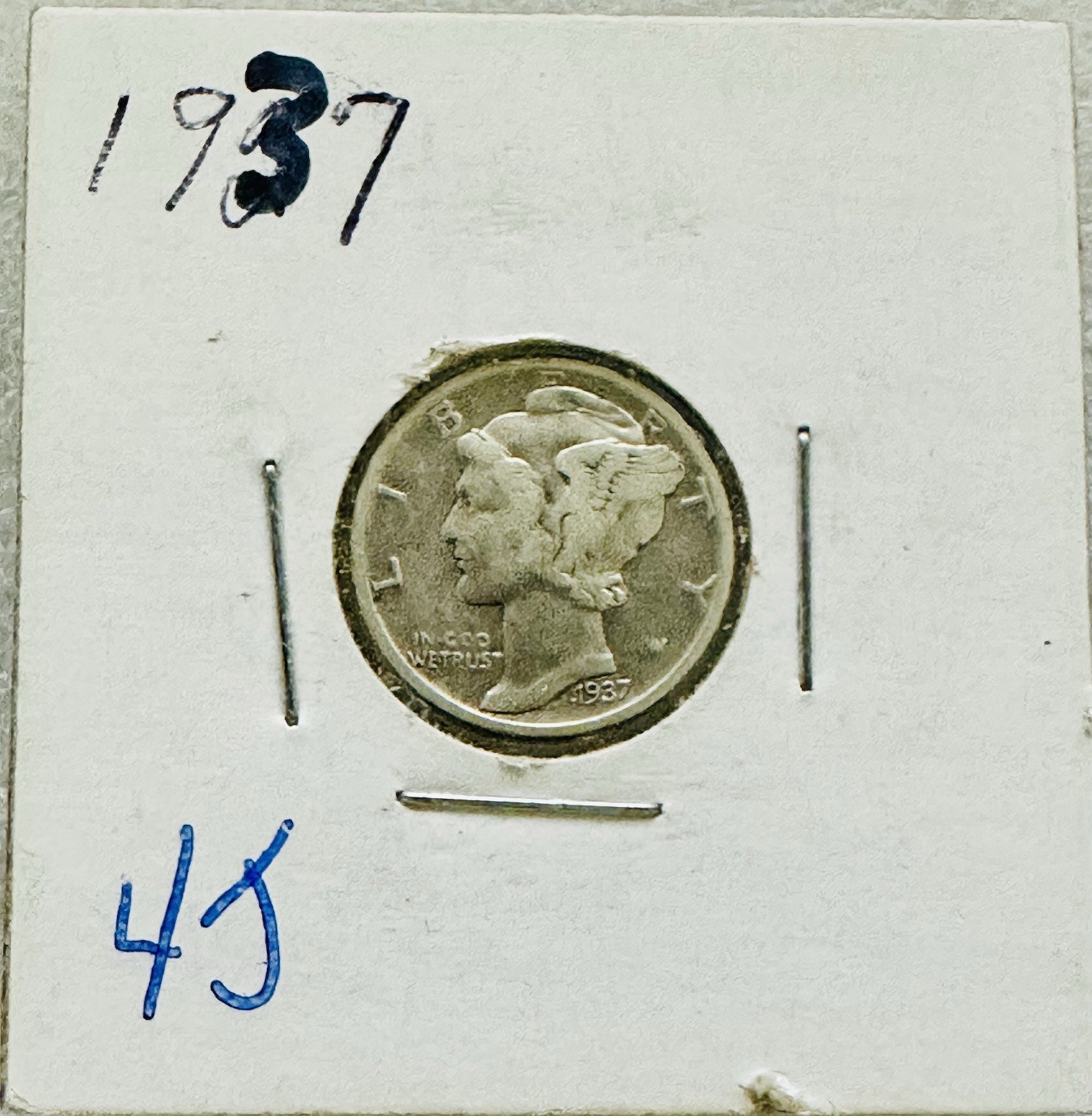 1937 P Mercury Silver Dime Circulated  4J
