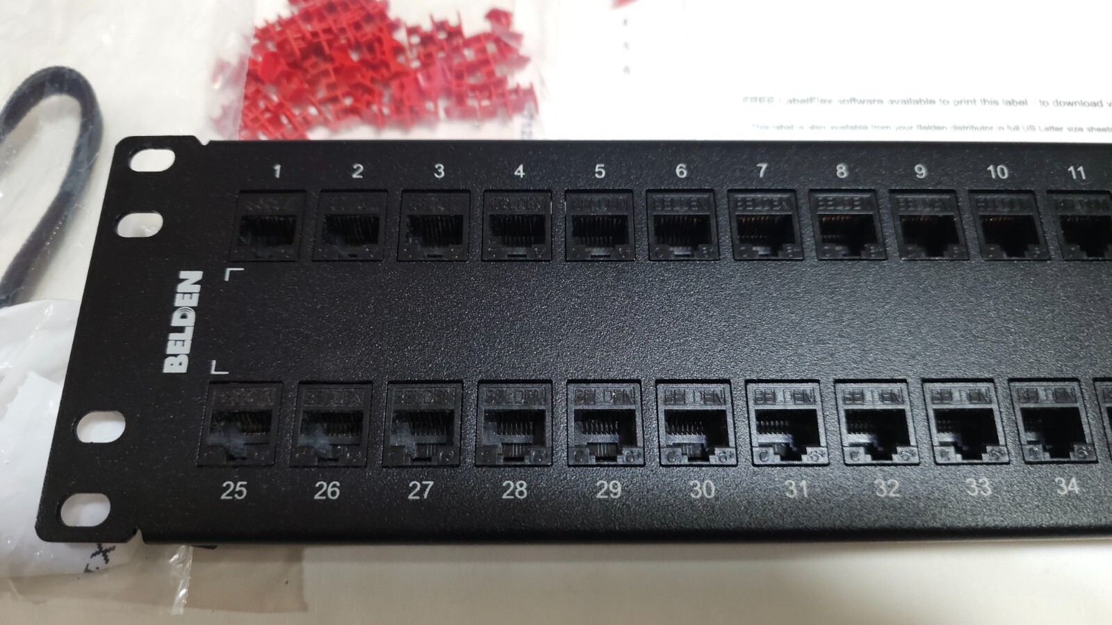 Belden AX103255 Cat 6+ Keyconnect 48 Port 2U Punch Down Patch Panel Black