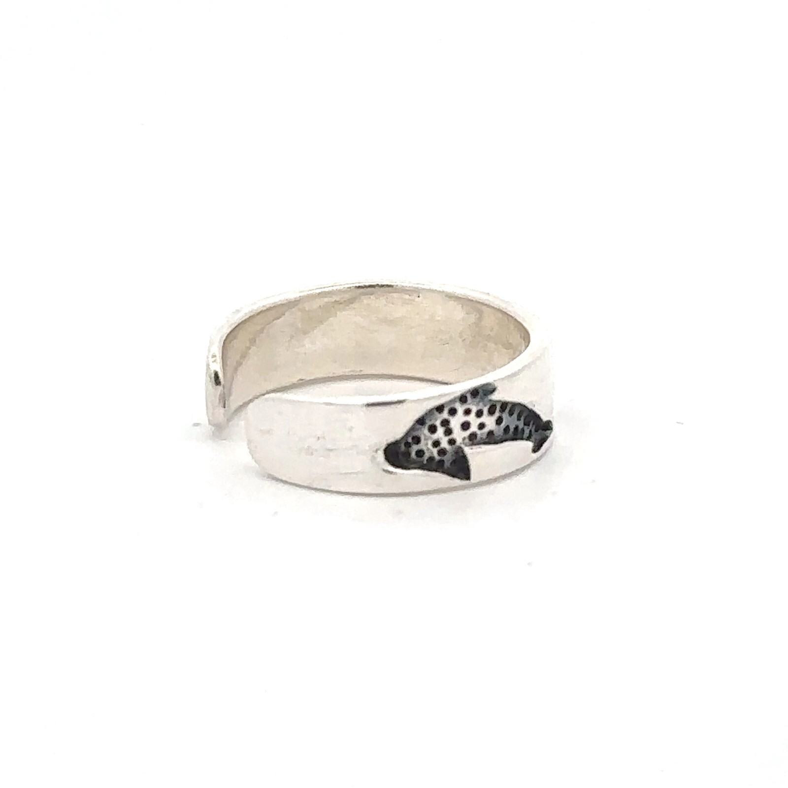 Sterling Silver Dolphin Toe Ring Adjustable Size
