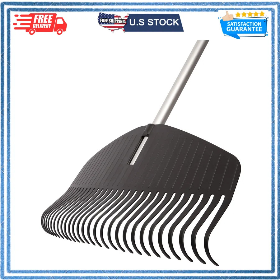 Fiskars 67 Inch Poly Leaf Rake Lightweight Lawn Garden Tool