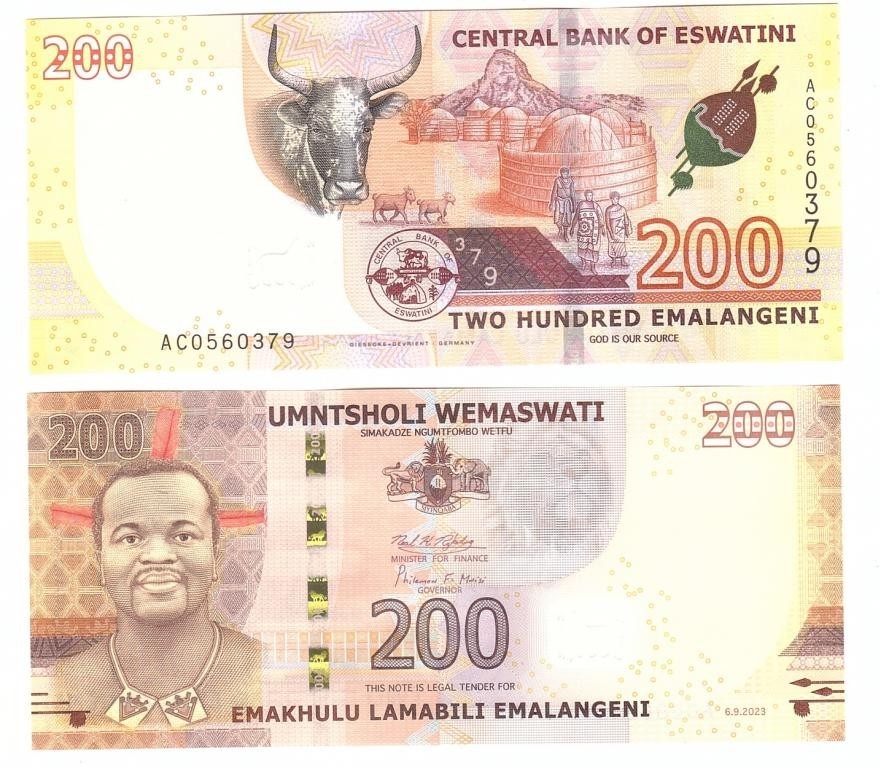 Swaziland Eswatini - 200 Emalangeni 2023 UNC P. 45 Lemberg-Zp