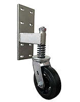 Heavy Duty Spring Loaded Gate Caster | 550 lbs Capacity | 6" Rubber on Cast Iron