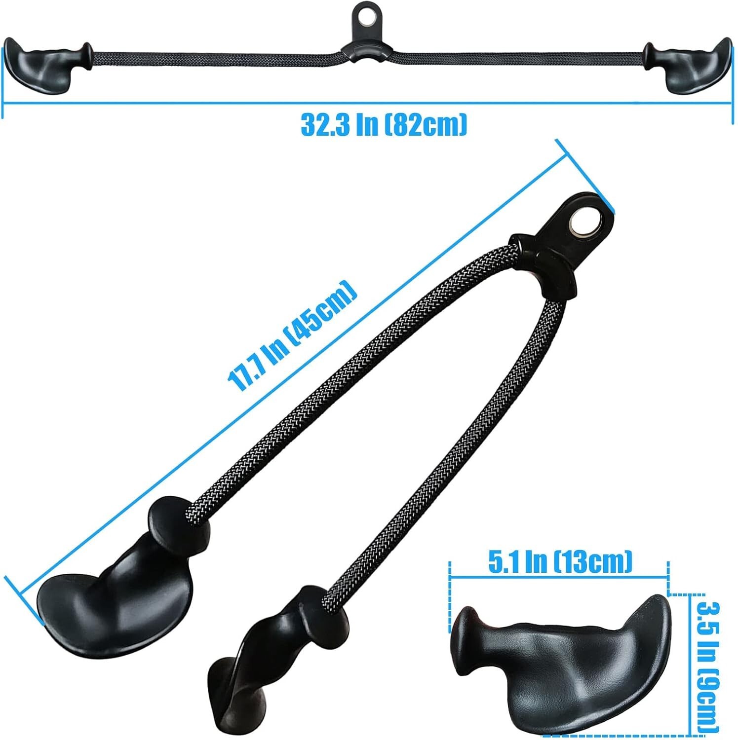 Ergonomic Triceps Rope Gym LAT Pull down Attachment Tricep Rope Cable Attachment
