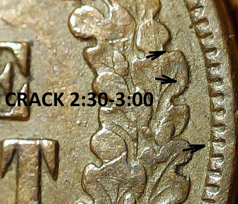 1872 Indian Head Cent - EXTRA FINE REPUNCHED DATE, REV CRACKS, BROKEN D (K763)