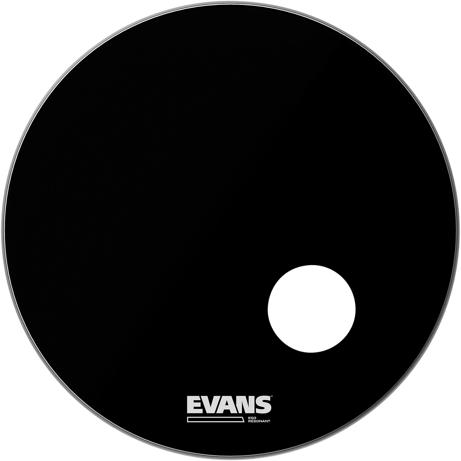Evans EQ3 Resonant Black Bass Drum Head, 20"