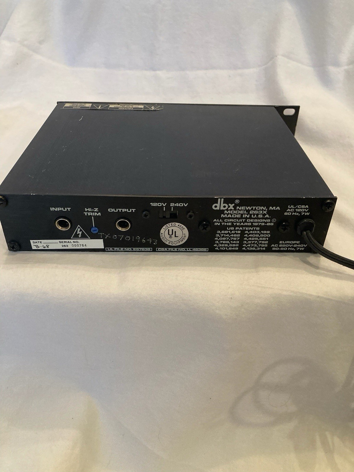 dbx 263X Analog De-Esser Processor, DE-S Dynamic Audio Rackmount, Hi-Frequency