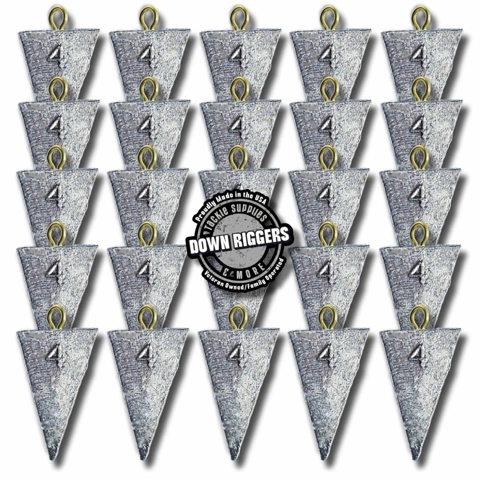 4oz Pyramid Sinkers: up to 25pk/6.25lbs | Handcrafted By Down Riggers, LLC