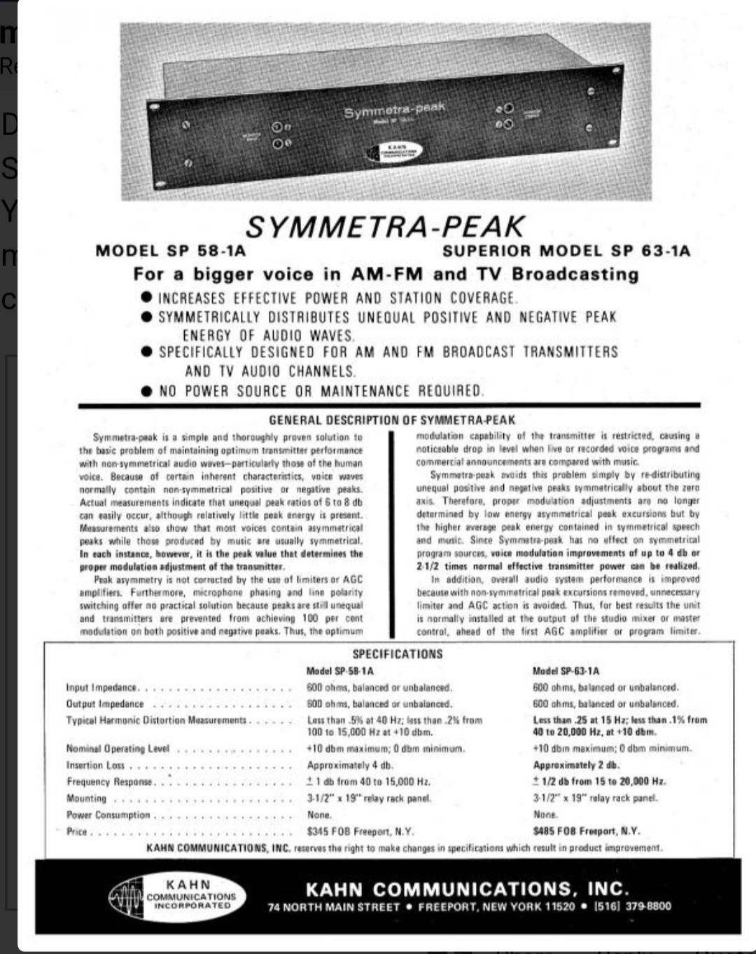Kahn Symmetra Peak Passive Limiter Vintage