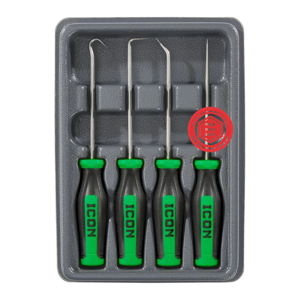 ICON Professional Mini Soft-Grip Pick & Hook Set, 4 PK, Lifetime Warranty -Green