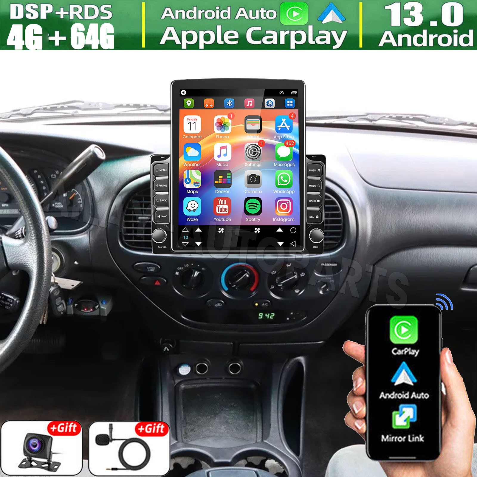 4+64GB CarPlay For Toyota Tundra 2003-2006 Android13 Car Stereo Radio GPS + Cam