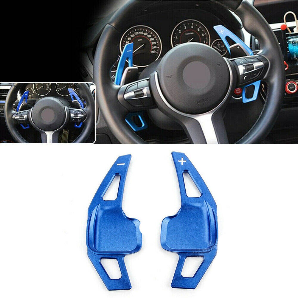 Blue shift paddle shifter extension steering wheel for bmw series x1/2/4/5/6/i8