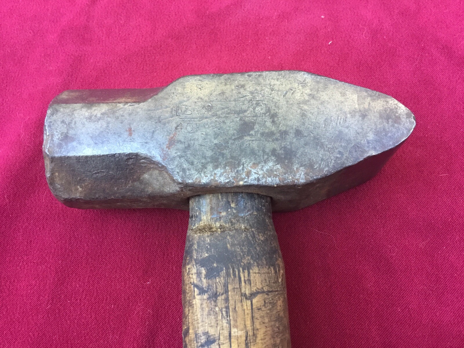 vintage stanley blacksmith pein hammer model 401 32 oz. dixie handle