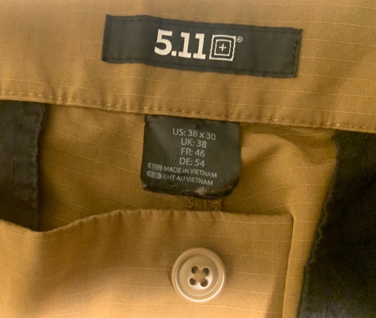 5.11 Tactical Men's Brown Polyester Pants 33x30 Solid 74461-116