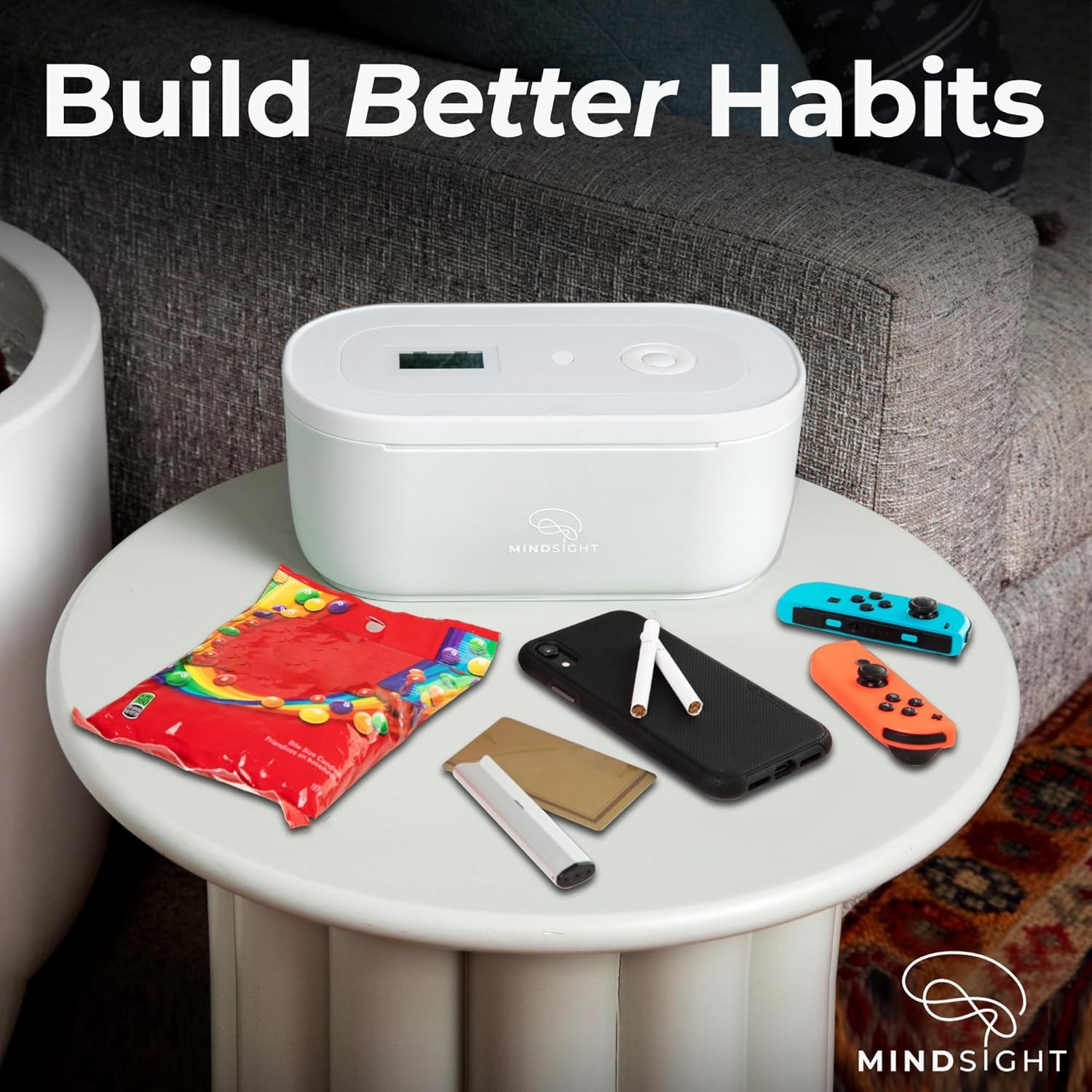 Mindsight Timed Lock Box | Unplug from Phones, Video Standard, Cloud White