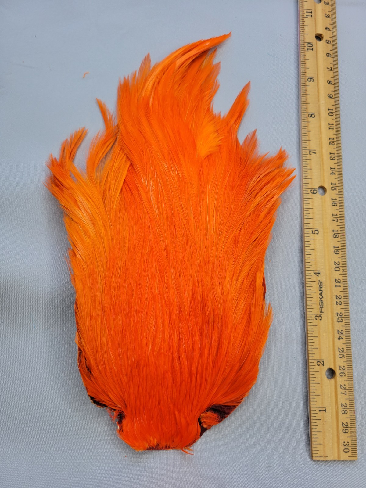 Lot 109,  Top Quality  ORANGE  India Rooster Streamer Neck Cape Feathers