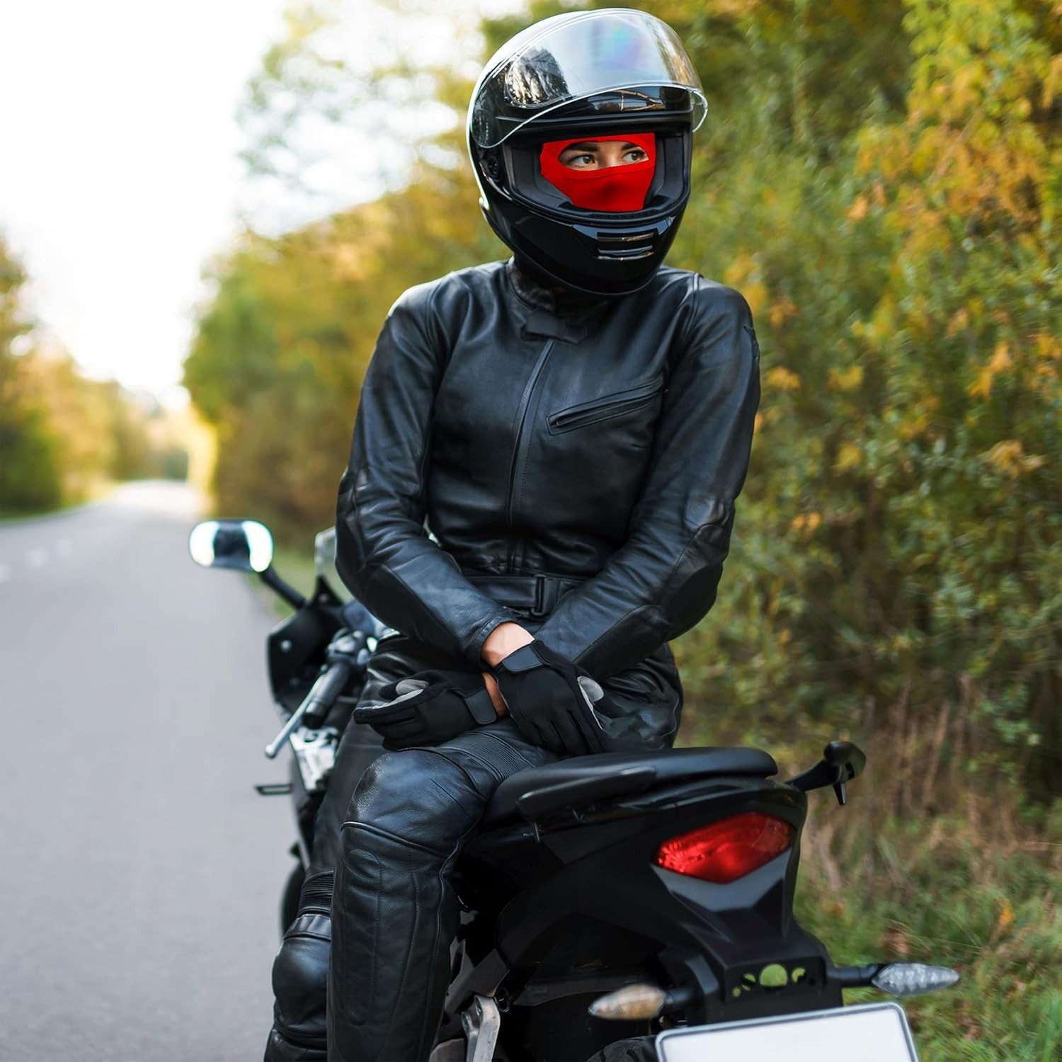 Comfortable Red Balaclava Face Mask - UV & Wind Protection for Active Lifestyles