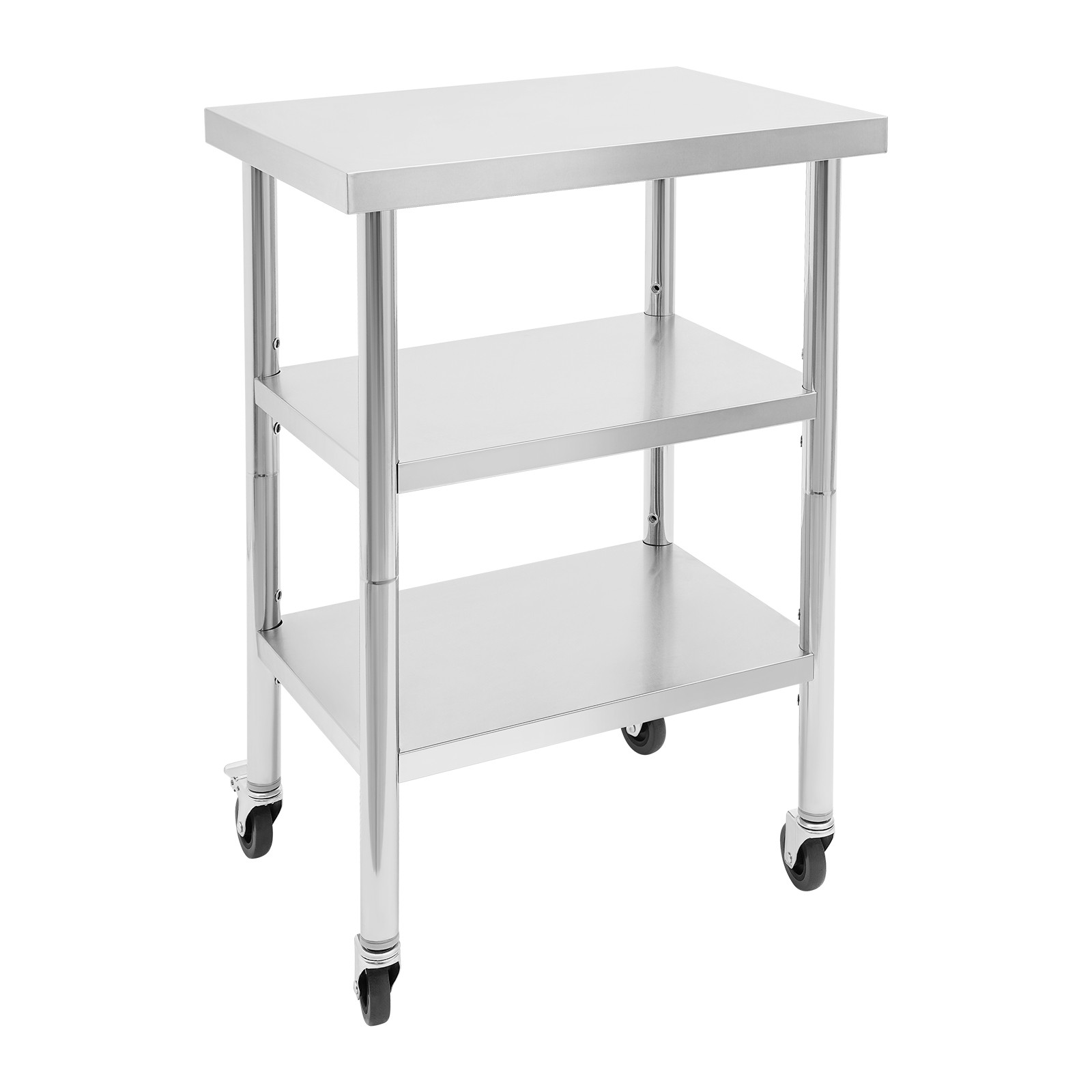 Work Table Commercial Work Table with Adjustable Under Shelves 3-Tier Work Table