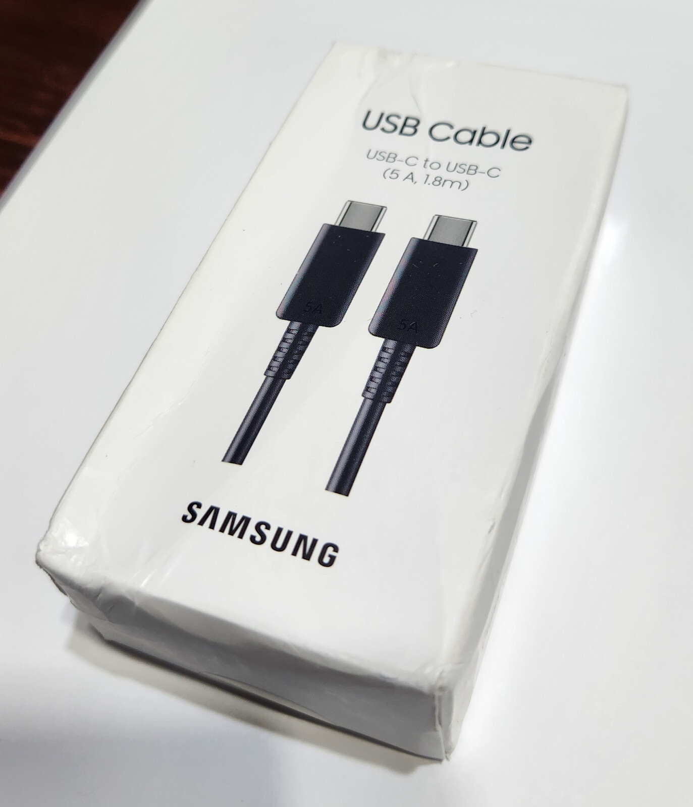 Unused OEM Black Samsung USB-C to USB-C 1.8m (5A) Cable EP-DX510 in Retail Pkg