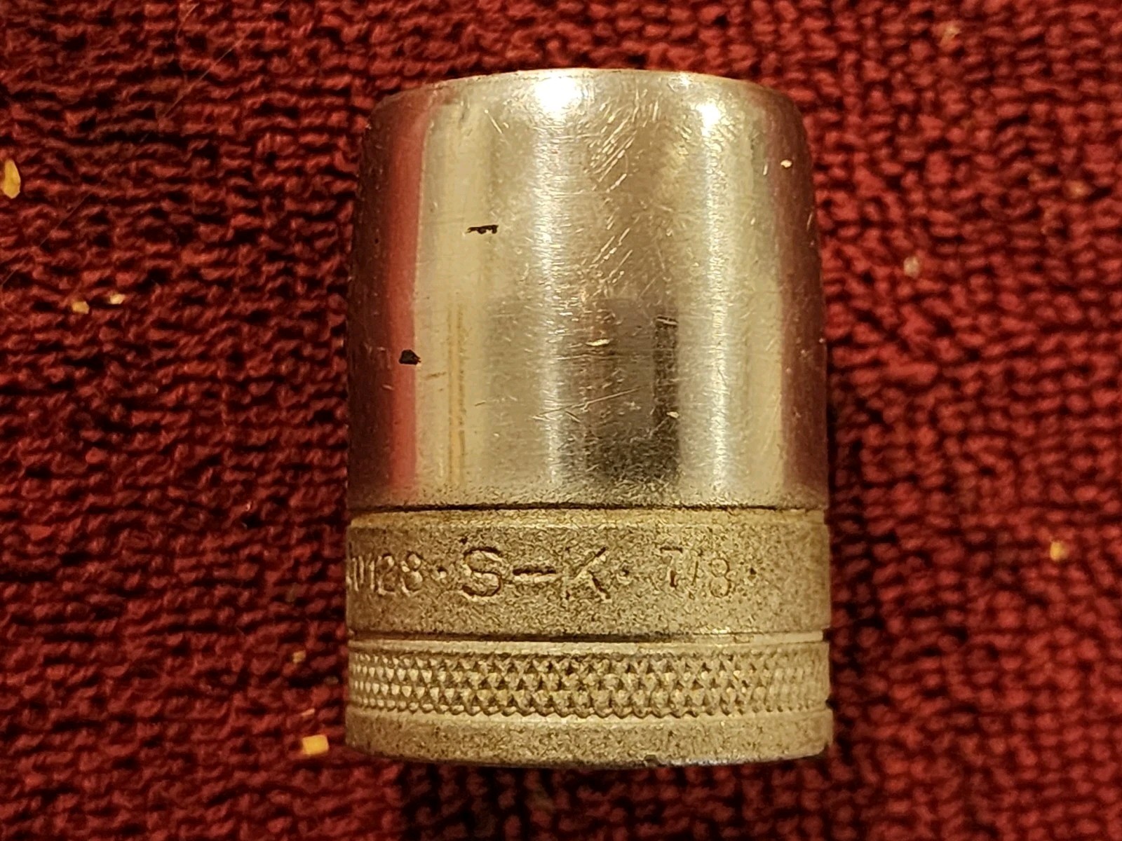 Vintage S-K 40128  7/8" 1/2" Drive 12Pt. Knurled  Socket #2