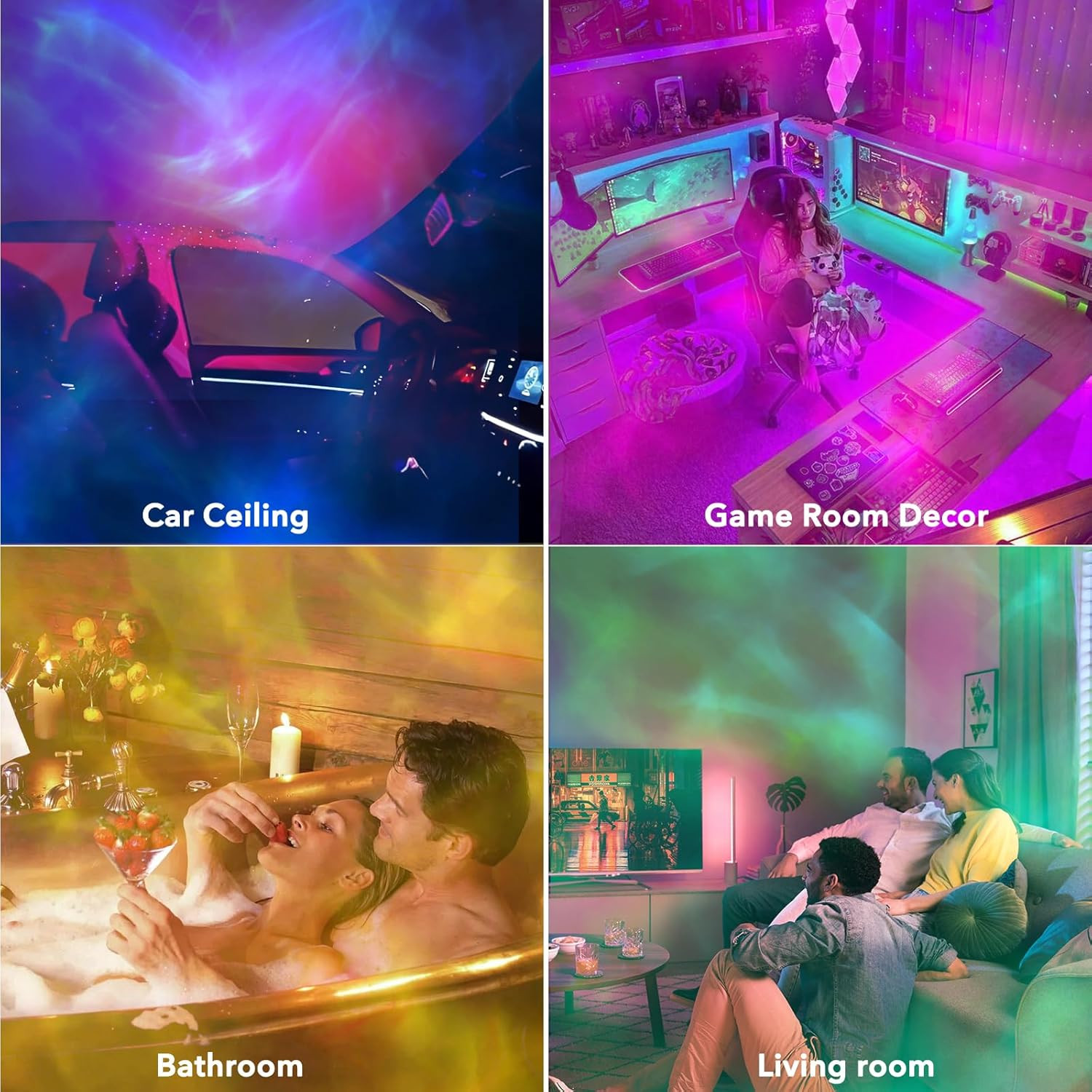 Ocean Wave Projector Light,16 Colors Luminorthe Cube Lamp with Dynamic Wave Effe