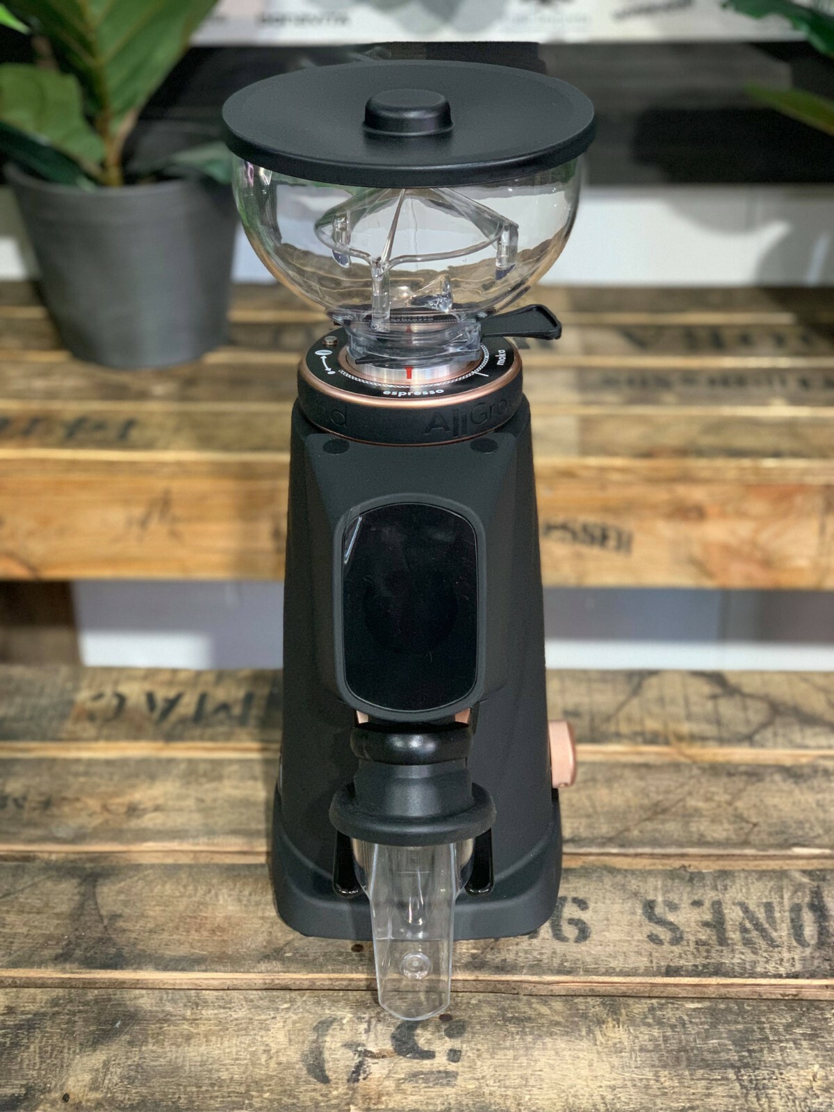 FIORENZATO ALLGROUND BRAND NEW MATTE BLACK & ROSE GOLD ELECTRONIC COFFEE GRINDER