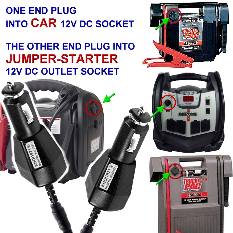 CAR Charger adapter for Duracell DRJS10 portable car jump starter power pack