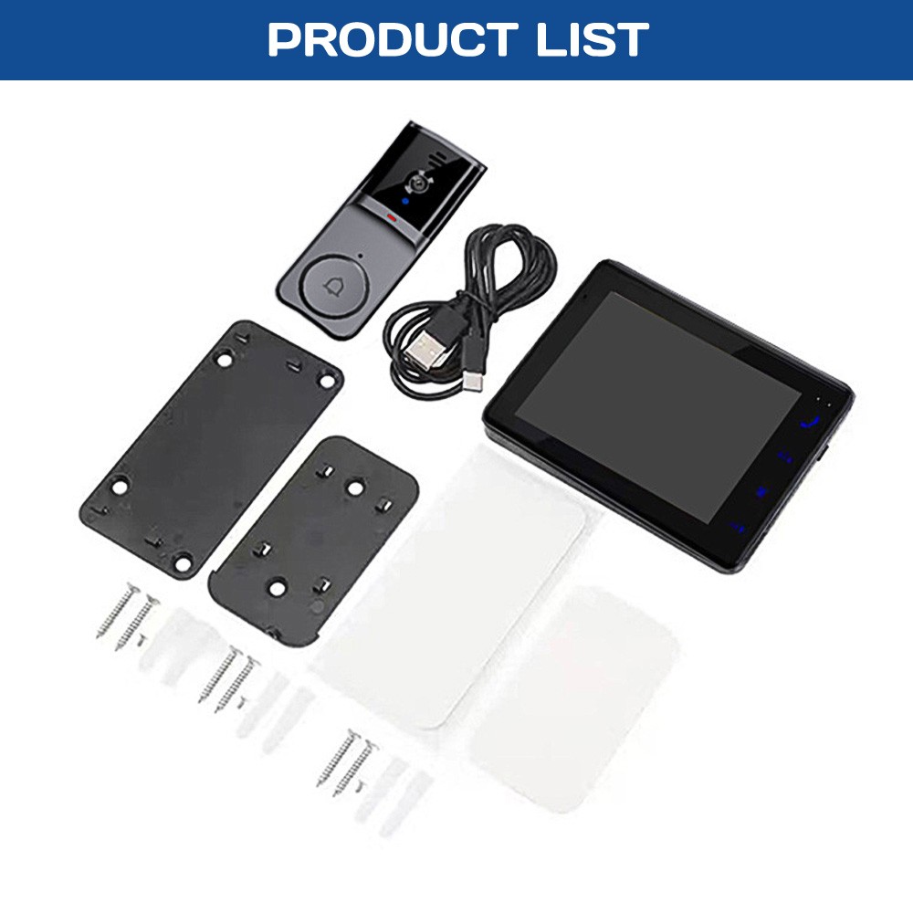 Intelligent Smart Video Intercom System Wireless Visual Doorbell W/Touchscreen